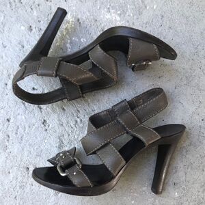 Chloe slip on cris cross sandals
